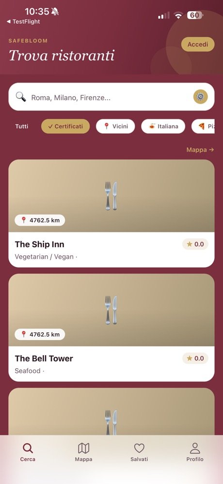 SafeBloom: restaurant search